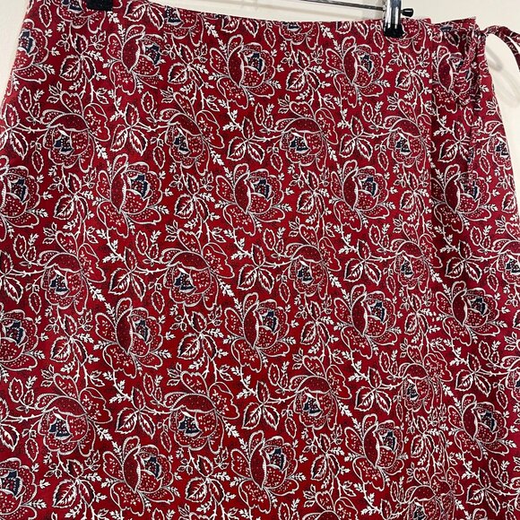 Like New VTG 100% Cotton Paisley Wrap Midi Skirt 16W, 1X fit - Picture 3 of 6